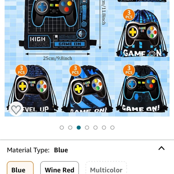 Pack of 8 gamers drawstring party bags and party supplies - Picture 6 of 7